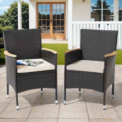 Image showing 8 th Nuu Garden 2PCS Wicker Patio Chairs with Cushions