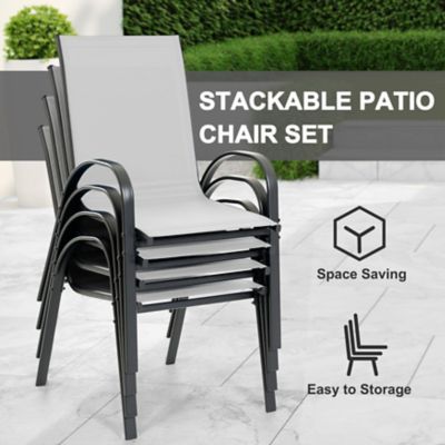 Image showing  Stackable Textilene Dining Chair for Patio