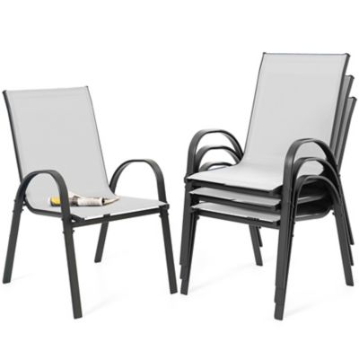 Image showing 9 th Nuu Garden Outdoor 4 pc. Patio Dining Chairs, Stackable Chairs