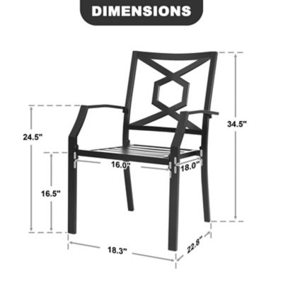 Image showing 5 th Nuu Garden Outdoor Iron Chair Set Of 2, Black