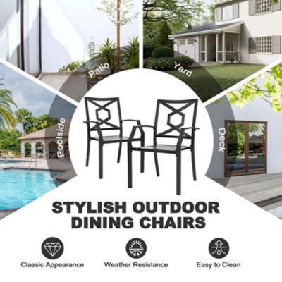 Image showing 6 th Nuu Garden Outdoor Iron Chair Set Of 2, Black