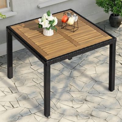 Nuu Garden Patio Dining Table, Acacia Wood Top