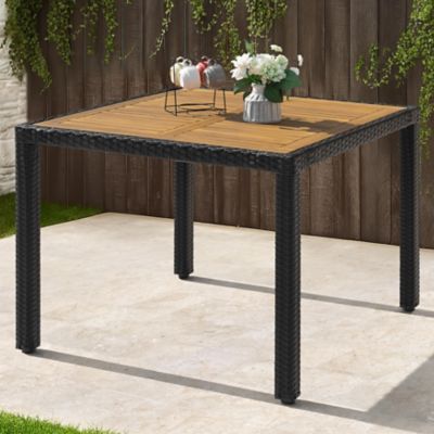 Image showing  Patio Dining Table, Acacia Wood Top