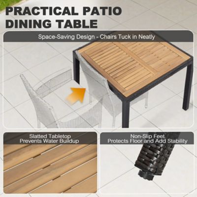 Image showing 5 th Nuu Garden Patio Dining Table, Acacia Wood Top