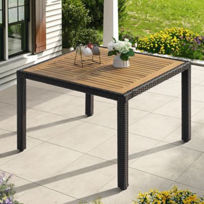 Image showing 7 th Nuu Garden Patio Dining Table, Acacia Wood Top