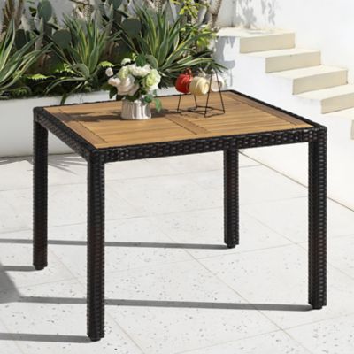 Image showing 8 th Nuu Garden Patio Dining Table, Acacia Wood Top