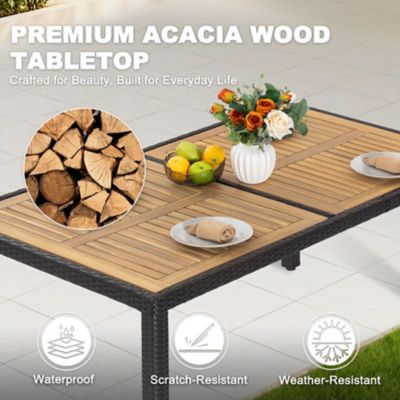 Image showing  Patio Dining Table, Rattan-Wrapped Frame