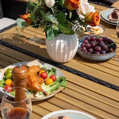 Image showing 8 th Nuu Garden Patio Dining Table, Rattan-Wrapped Frame