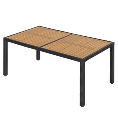 Image showing 9 th Nuu Garden Patio Dining Table, Rattan-Wrapped Frame