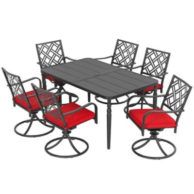 Image showing  7 pc. Patio Dining Set, Swivel Chairs