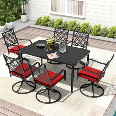 Image showing  7 pc. Patio Dining Set, Swivel Chairs
