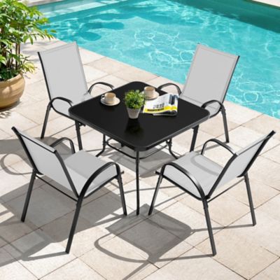 Image showing  Outdoor 5 pc. Iron Dining Set, SDS201GR-502