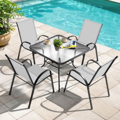 Nuu Garden Outdoor 5 pc. Iron Dining Set, SDS201GR-501