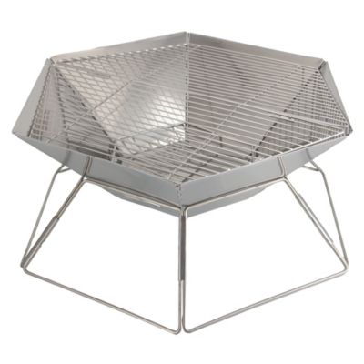 Brentwood Appliances 20 in. Stainless Steel Portable Folding Charcoal BBQ Grill and Outdoor Fire Pit with Carry Bag