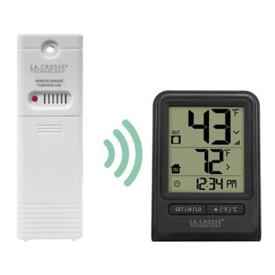 Image showing  Battery-Powered LCD Wireless 2 pc. Digital Weather Thermometer Station with Hygrometer