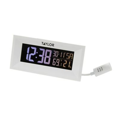 Image showing  Digital Indoor Weather Station with Mood Light and Wireless Charging Pad