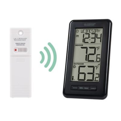 Image showing  Battery-Powered LCD Wireless 2 pc. Digital Weather Thermometer Station with Hygrometer and Calendar