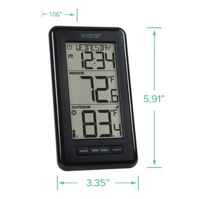 Image showing  Battery-Powered LCD Wireless 2 pc. Digital Weather Thermometer Station with Hygrometer and Calendar