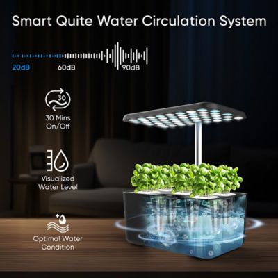 Image showing  Indoor Hydroponic Growing System with LED Grow Lights, Water Pump, Timer, and Pods