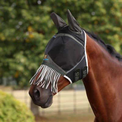 Shires Equestrian Products Air Motion Fly Mask with Ears & Fringe