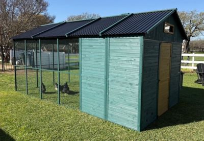 Image showing  Modern Ultraguard XL Metal Framed Chicken Coop, Teal