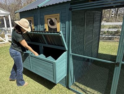 Image showing 6 th Zylina Modern Ultraguard XL Metal Framed Chicken Coop, Teal