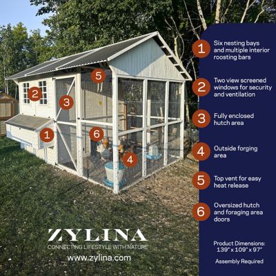 Image showing 7 th Zylina Modern Chicken Barn With Poultry Pen & Coop Connection