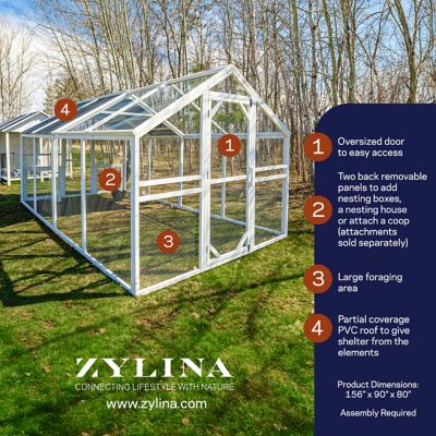 Image showing 8 th Zylina Modern Chicken Barn With Poultry Pen & Coop Connection