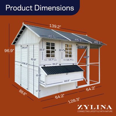 Image showing 9 th Zylina Modern Chicken Barn With Poultry Pen & Coop Connection