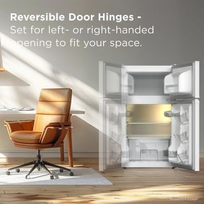 Image showing  3.1 cu. ft. Double Door Refrigerator with Freezer, White