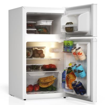 Image showing 6 th TCL 3.1 cu. ft. Double Door Refrigerator with Freezer, White