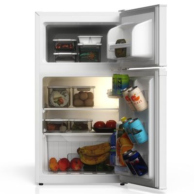 Image showing 7 th TCL 3.1 cu. ft. Double Door Refrigerator with Freezer, White