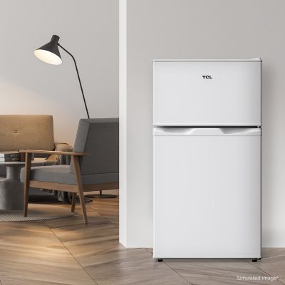 Image showing 9 th TCL 3.1 cu. ft. Double Door Refrigerator with Freezer, White