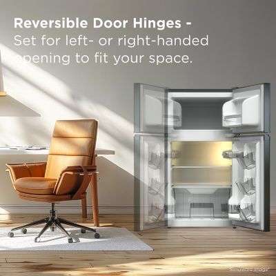 Image showing  3.1 cu. ft. Double Door Refrigerator with Freezer, Black