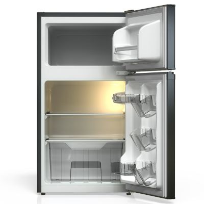 Image showing 7 th TCL 3.1 cu. ft. Double Door Refrigerator with Freezer, Black