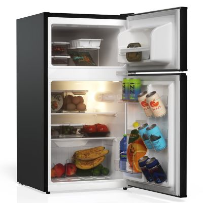 Image showing 8 th TCL 3.1 cu. ft. Double Door Refrigerator with Freezer, Black