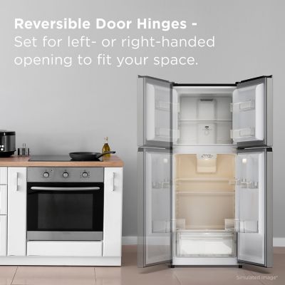 Image showing  10.1 cu. ft. Double Door Refrigerator with Freezer, Silver