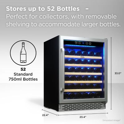 Image showing  5.3 cu. ft. Single Zone 52 Wine Bottles Beverage & Wine Cooler