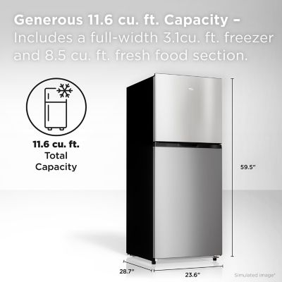 Image showing  11.6 cu. ft. Counter-Depth Refrigerator with Freezer, Silver