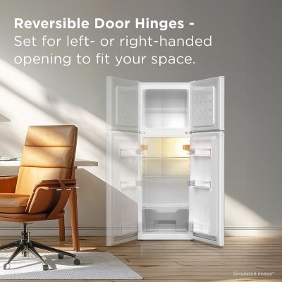 Image showing  4.7 cu. ft. Double Door Refrigerator with Freezer, White