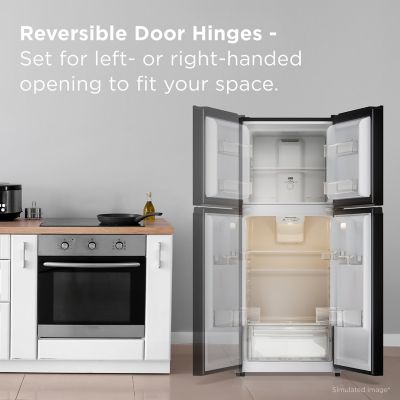 Image showing  10.1 cu. ft. Double Door Refrigerator with Freezer, Black