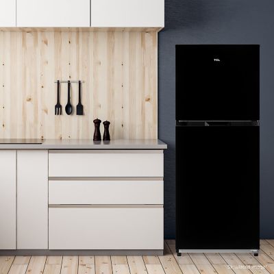 Image showing 9 th TCL 10.1 cu. ft. Double Door Refrigerator with Freezer, Black