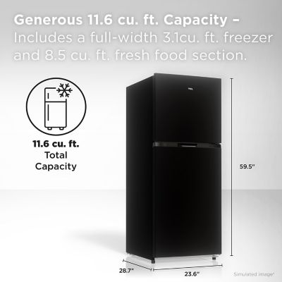 Image showing  11.6 cu. ft. Counter-Depth Refrigerator with Freezer, Black