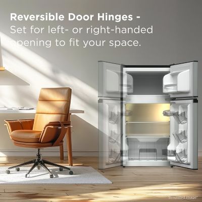 Image showing  3.1 cu. ft. Double Door Refrigerator with Freezer, Silver