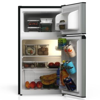 Image showing 8 th TCL 3.1 cu. ft. Double Door Refrigerator with Freezer, Silver