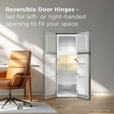 Image showing  4.7 cu. ft. Double Door Refrigerator with Freezer, Silver