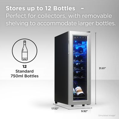 Image showing  1.24 cu. ft. Single Zone 12 Wine Bottles Beverage & Wine Cooler