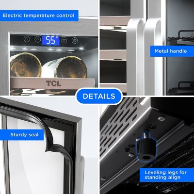 Image showing  24 in. Dual Zone 20 Wine Bottles and 78 Cans Beverage & Wine Cooler