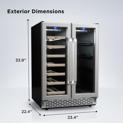 Image showing 5 th TCL 24 in. Dual Zone 20 Wine Bottles and 78 Cans Beverage & Wine Cooler