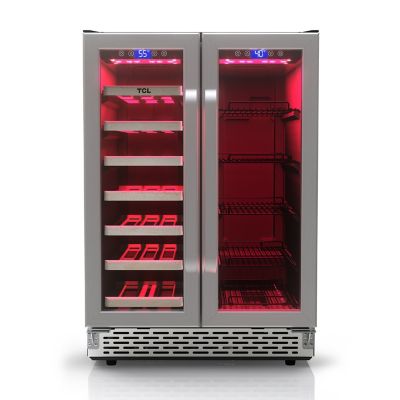 Image showing 9 th TCL 24 in. Dual Zone 20 Wine Bottles and 78 Cans Beverage & Wine Cooler